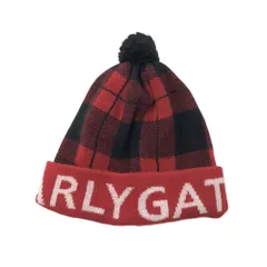PEARLY GATES パーリーゲイツ  ウール混 ニット帽 ポンポン チェック柄 レッド系 FR [240101290302] ゴルフウェア ストスト