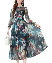 [Ava Knights] 花柄 シフォン レース 長袖 ワンピース マキシ丈 Aライン レディース イベント ペアルック お祭り 浴衣 ライブ 半袖 Tシャツ 上下 セット ジャージ プリント 切り替え ボトムス 七分 7分 袖 春 夏 秋 冬 メッシュ