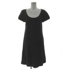 アニエスベー agnes b. ジュエルネックワンピース 1107-2842 半袖 ミディ丈  日本製 コットン ブラック 黒 2