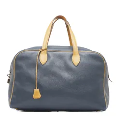 エルメス ヴィクトリア ボストンバッグ トラベルバッグ 旅行用バッグ ネイビー ベージュ レザー レディース HERMES【219-15633】のサムネイル