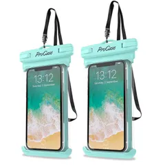 【特価商品】[2個セット]防水ケース IPX8認定 携帯電話用ドライバッグ ProCase 最大7.0”スマホに対応可能 適用端末：iPhone 15 14 13 Mini Pro Max・iPhone SE 12・11・XS・XR・8・Android -グリ