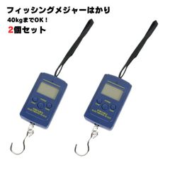 2個セット! フィッシング はかり 旅行 メジャー スケール デジタルスケール 釣り 吊りはかり 秤 メジャーステッカー 1m 40kg