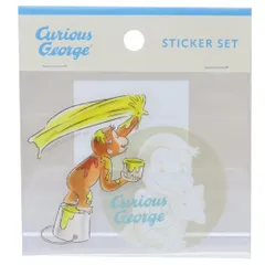 【メール便】おさるのジョージ ダイカットシール クリアステッカー paint Green Flash デコシール 絵本キャラクター グッズ 
