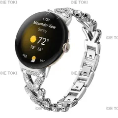 Google Pixel Watch 3用ダイヤモンドストラップ 女性用リストバンドアクセサリー チェーンリンクブレスレット 2 1バンド 41mm