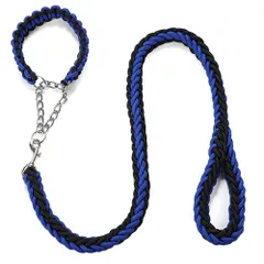 ペット 犬用 リード 首輪 ハーフチョーク 極太 小型犬 中型犬 大型犬 おしゃれ 可愛い カラフル お散歩 (XLサイズ, ブルー) [ブルー] [XLサイズ]