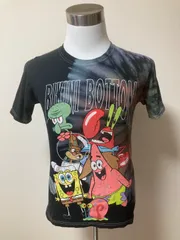 【古着used】スポンジ・ボブのTシャツ（黒）【BIKINI BOTTOM】