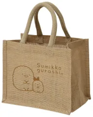 [アスペルシオ] キャラクター ジュート バッグ かわいい マチつき ミニバッグ レディース 麻バッグ ジュートバッグ コンパクトバック 休憩バッグ ランチバック ジュートバック てさげ ミニトートバッグ ミニトート 取っ手付き [すみっコぐらし C] [S]