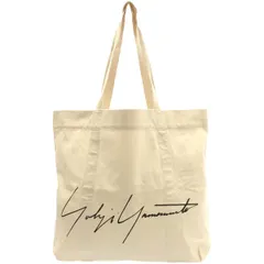Yohji Yamamoto ヨウジヤマモト シグネチャーロゴキャンバストートバッグ  アイボリーのサムネイル