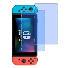 対応 Switch フイルム ブルーライトカット【2枚セット-国産AGC旭硝子 - 高 品質 】 対応 Switch ガラスフイルム 液晶 保護フィルム 強化ガラス シール さらさら ケース 【 日本旭硝子素材採用 硬度9H 耐衝撃 飛散防止 超薄 厚さ0