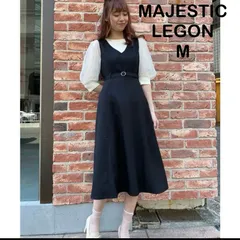 AB0166 【送料無料】MAJESTIC LEGON マジェスティックレゴン　Mサイズ　ベルト付きジャンスカ　レディース　ブラック　春　夏　秋　冬