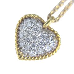 ティファニー ネックレス レディース ハート ジュエリー アクセサリー Au750 TIFFANY&Co. K18ゴールド    ダイヤモンド ゴールド シルバー 約3.6g【中古品】