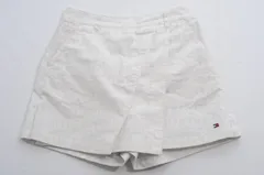 中古 レディース トミーヒルフィガーゴルフ TOMMY HILFIGER GOLF ショートパンツ L 白 ホワイト キュロット ストレッチ 総柄