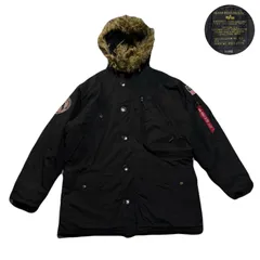 ALPHAINDUSTRIES アルファインダストリーズ N-3B FlightJacket フライトジャケット Military ミリタリー Hoodie パーカー Polyester ポリエステル Nylon ナイロン Black ブラック 黒 XL