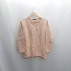 ◇ ⊇ URBAN RESEARCH Ｖネック サイドカット 長袖 ニット セーター サイズF ピンク系 レディース E  【1502180062162】