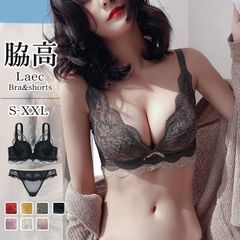 脇高でしっかり補正＆谷間 ブラジャー ノンワイヤー ショーツ セット 育乳ブラ ブラ セット 育乳 小胸 谷間 脇高 盛れる ブラショーツ インナー 脇肉 ランジェリー インナー ナイトブラノ