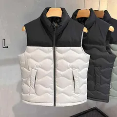 [L]秋冬 コーデ メンズ  服 シンプル ファッション オシャレ 大人 かっこいい 大きいサイズ ストリート 紳士服 90 ホワイトダックダウン ベスト アウター スリムフィット ライナー クリップ インナー ステッチ チョッキ