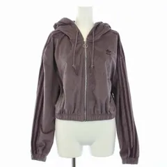 アディダスオリジナルス adidas originals Hooded Track Top パーカー ジップアップ ショート丈 ロゴ 刺繍 L 紫 パープル GU0826 /TK