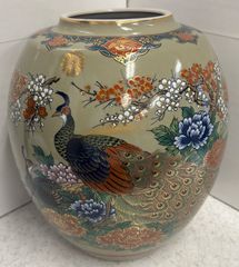 九谷焼 花瓶 金彩 花鳥図 陶器 花器 飾壺 壺 - メルカリ