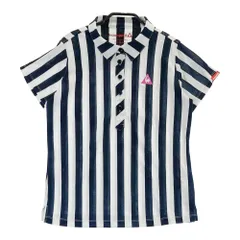サイズ：M LE COQ GOLF ルコックゴルフ  半袖ポロシャツ ストライプ柄 ホワイト系 [240101408140]# ゴルフウェア レディース ストスト