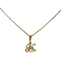 【名古屋】ミキモト ベビーパール イニシャルK ペンダントトップ ネックレス K18 イエローゴールド アクセサリーのサムネイル