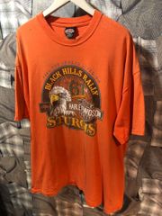 福岡出品　ヴィンテージ　古着　HARLEY DAVIDSON ハーレーダビッドソン USA 両面プリントTシャツ オレンジ XXL FK