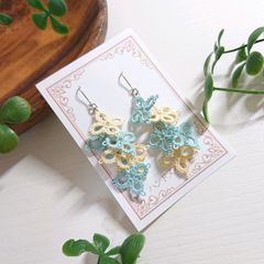 【ウクライナ支援】小花のしゃららんピアス(イヤリング)