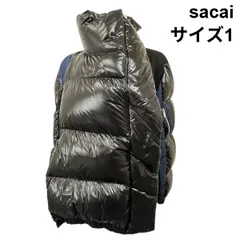 サカイ ダウンベスト　中綿　レース　ドッキング　再構築　ネイビー　レディース sacai サカイ レディース ダウンジャケット/ダウンベスト サイズ