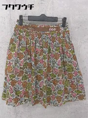 ◇ MACKINTOSH マッキントッシュ 総柄 膝丈 フレア スカート サイズ36 ブラウン マルチ レディース 【中古】 【1002801171735】