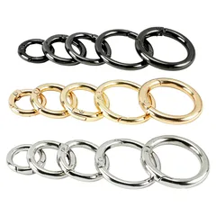 カラビナ 丸型 全3色 キーリング 鍵 サークル 丸カン キーホルダー バッグ チャーム 金具 円形 アウトドア キャンプ 便利 11mm 13mm 19mm 25mm 38mm 50mm