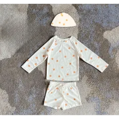 ☆ サン×ベージュ ☆ 130cm ☆ ベビー キッズ 水着 セパレート 帽子付き UVカット gsw6041 子供 水着 男の子 ラッシュガード スイムウェア 長袖 上着 ベビー水着 おしゃれ 短パン 半ズボン トランクス セパレート 紫外線対策