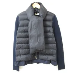 極美品】MONCLER カーディガン ダウン切替 ネイビー 2XL