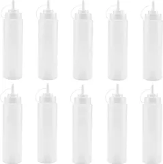 新品 調味料ボトル 450ML 10個セット 多用途 漏れ防止キャップ付き