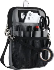 CARRY ALL BEFORE ONE 多機能 ウエストポーチ ナースポーチ ウエストバッグ 仕事用 3way マチ付き 文具 工具 小物入れ 作業用 看護 介護 保育 腰袋 ベルト付き 撥水 防傷加工(グレー)