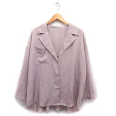 グレイル GRL シャツ ブラウス テーラード 透け感 タック ドロップショルダー 長袖 L ベージュ /NT31