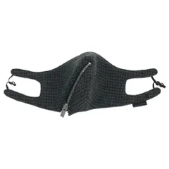 Yohji Yamamoto POUR HOMME (ヨウジヤマモト プールオム) 21AW FASTNER COVER MASK HOUNDSTOOTH ファスナーカバー 千鳥格子総柄 グレー/チャコールグレーのサムネイル