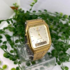 CASIO QZ AQ-431 デジアナ ブラック文字盤 メンズ クォーツ - メルカリ