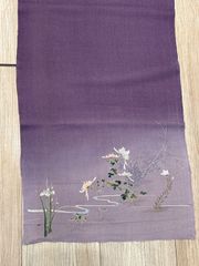 【縮緬】【古布】【はぎれ】（長さ：約152㎝／幅：約34㎝）