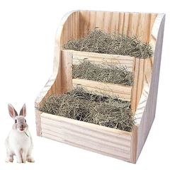 ウサギ チモシー入れ 牧草入れ 餌入れ 木製 牧草 フィーダー かじり木 モルモット チンチラ 小動物用 散らからない ケージ固定 多頭 小動物用食器 ボウル