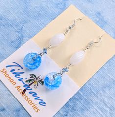 ファッションピアス アクアブルードーナツ& ミルキーホワイトデザイン A-382