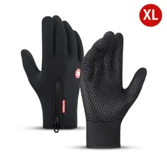 バイク 手袋 バイク 冬用グローブ トレッキンググローブ アウトドア 登山 通勤 通学 サイクルグローブ 防水 防寒 防風 防雨 滑り止め付き タッチパネル対応 秋冬用 裏起毛 保温 男女兼用 (xL)