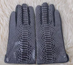 Mサイズ スマホ対応高級クロコ鰐型押ラムレザーが贅沢な手袋 女性用グローブ革手袋