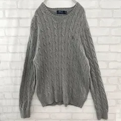 POLO RALPH LAUREN  ポロラルフローレン ポニー刺繍 ケーブル編み ニットセーター グレー Mサイズ