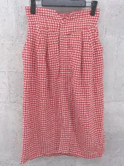 ◇ snidel スナイデル ギンガムチェック 膝下丈 ナロー スカート サイズF レッド ホワイト レディース 【中古】 【1002801004309】
