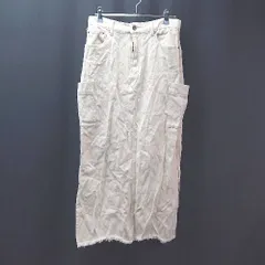 ◇ Alma design 両サイドスリット ﾎﾟｹｯﾄ有り コットン ロング丈 タイト スカート サイズL アイボリー レディース E  【1310050003142】