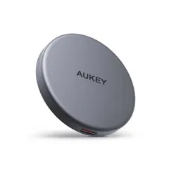【 新品 未開封 】 AUKEY　(オーキー)ワイヤレス充電器 MagSafe対応 Qi2 MagFusion Aura 15W グレー Gray　LC-MC10-GY 未使用 送料無料