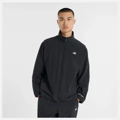 ニューバランス ウィンドブレーカー メンズ Newbalance ウーブン トラックジャケット 長袖 フルジップ アウター 吸汗速乾 ドライ トレーニングジャケット ウインドブレーカー スポーツウェア メンズウエア 黒 ブラック 服/AMJ51504-BK