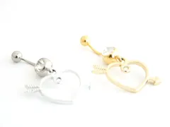 １８Ｇオープンハート矢バナナ 耳兼用ボディピアス ヘソピアス 耳ピアス