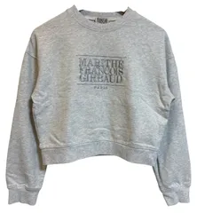 古着 MARITHE FRANCOIS GIRBAUD マリテフランソワジルボー トレーナー ショート丈 スウェット 刺繍ロゴ ライトグレー Mサイズ 257-136