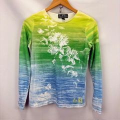 L-RL RALPH LAUREN フルプリント 長袖カットソー ロンT サイズXS LAUREN ACTIVE 90年代 07061415 02 きずあり