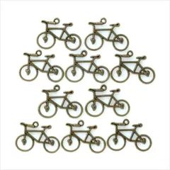 T-247X アンティーク チャーム【自転車】10個セット カン付き サイクリング バイク ストラップ ピアス イヤリング ハンドメイド アクセサリー パーツ